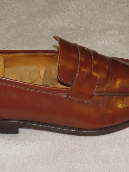 E. Vogel Bespoke Mahogany Calf Leather Split Toe Penny Loafer 11 EE main image 6